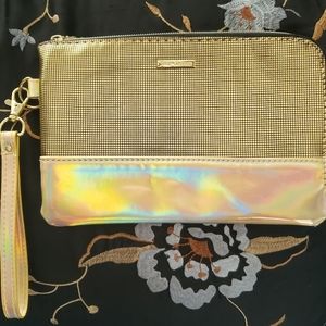 Gold metallic wristlet pocketbook